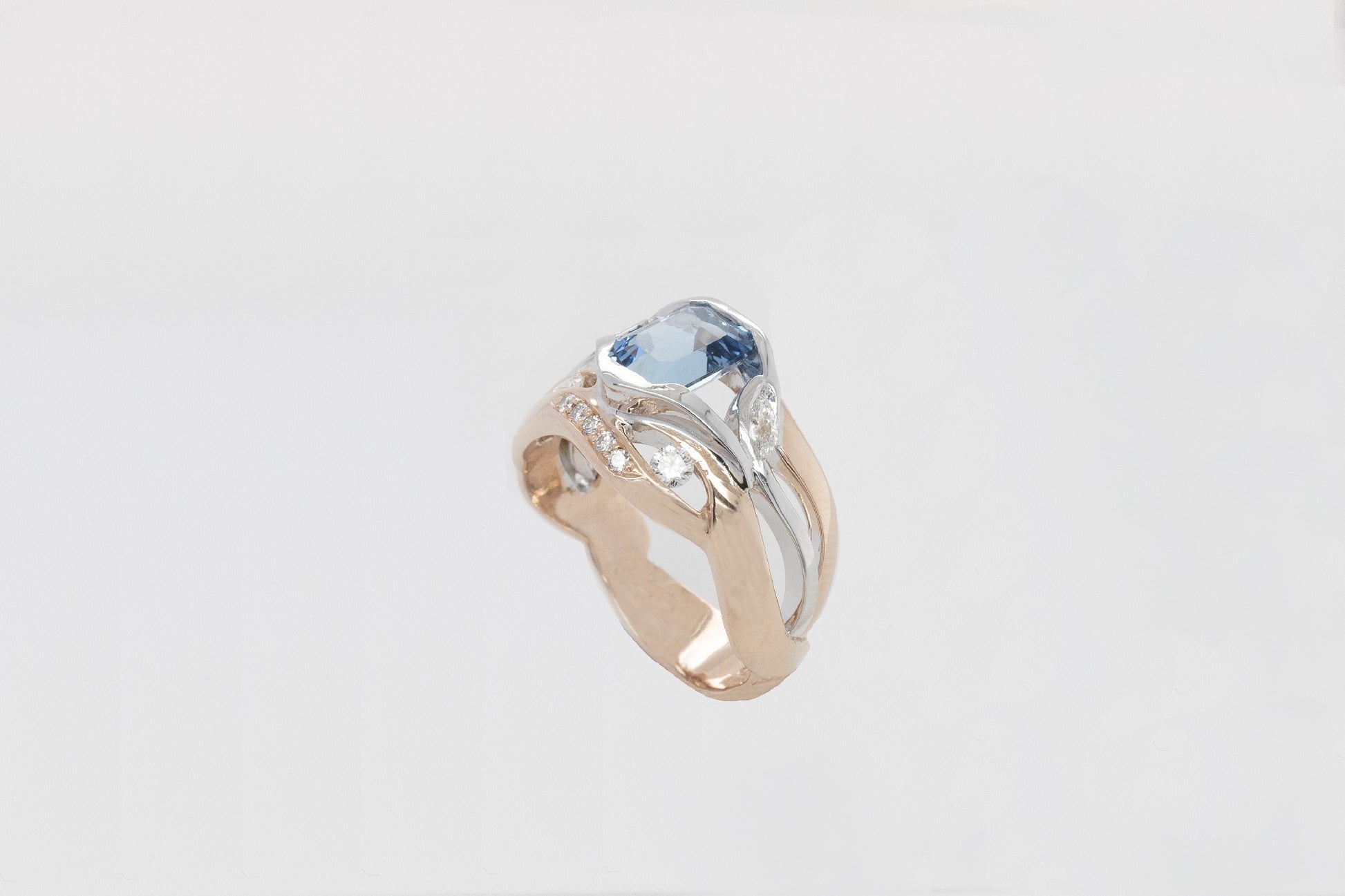 Aquamarine & Diamond Dress Ring 9RW