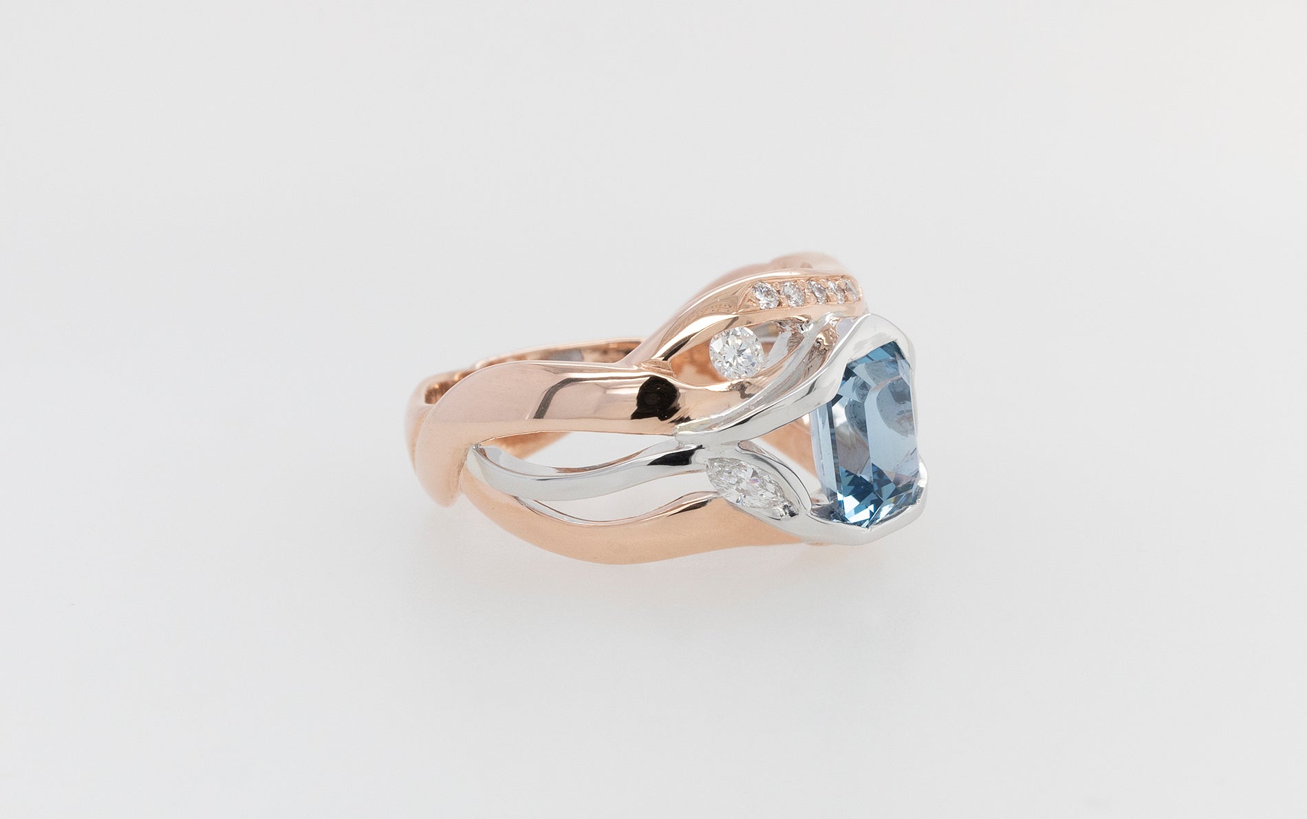 Aquamarine & Diamond Dress Ring 9RW