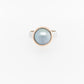 Embossed Mabe Ring Silver and Rose