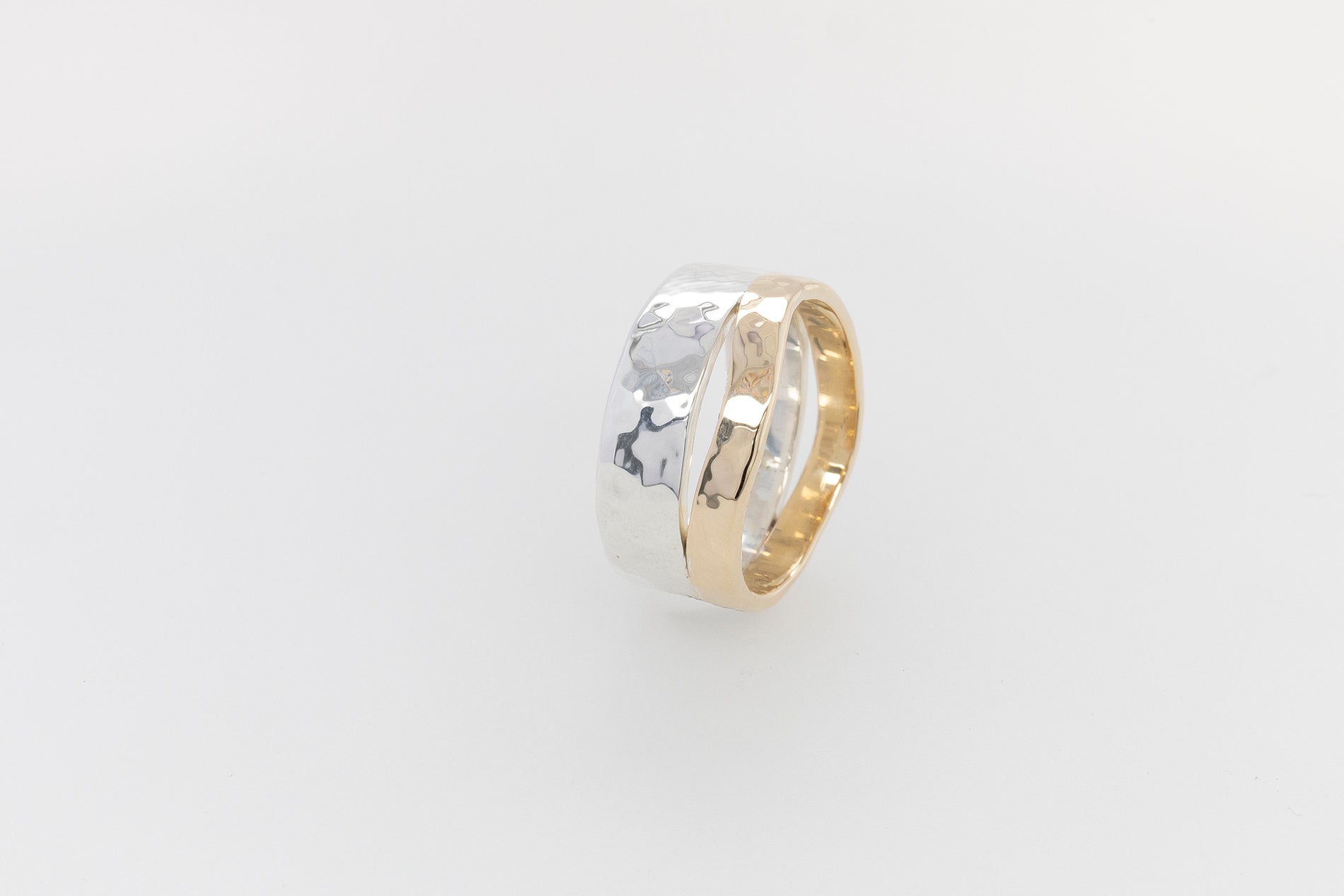 Beaten Two-Tone Gent's Ring