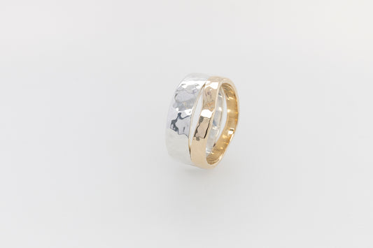 Beaten Two-Tone Gent's Ring