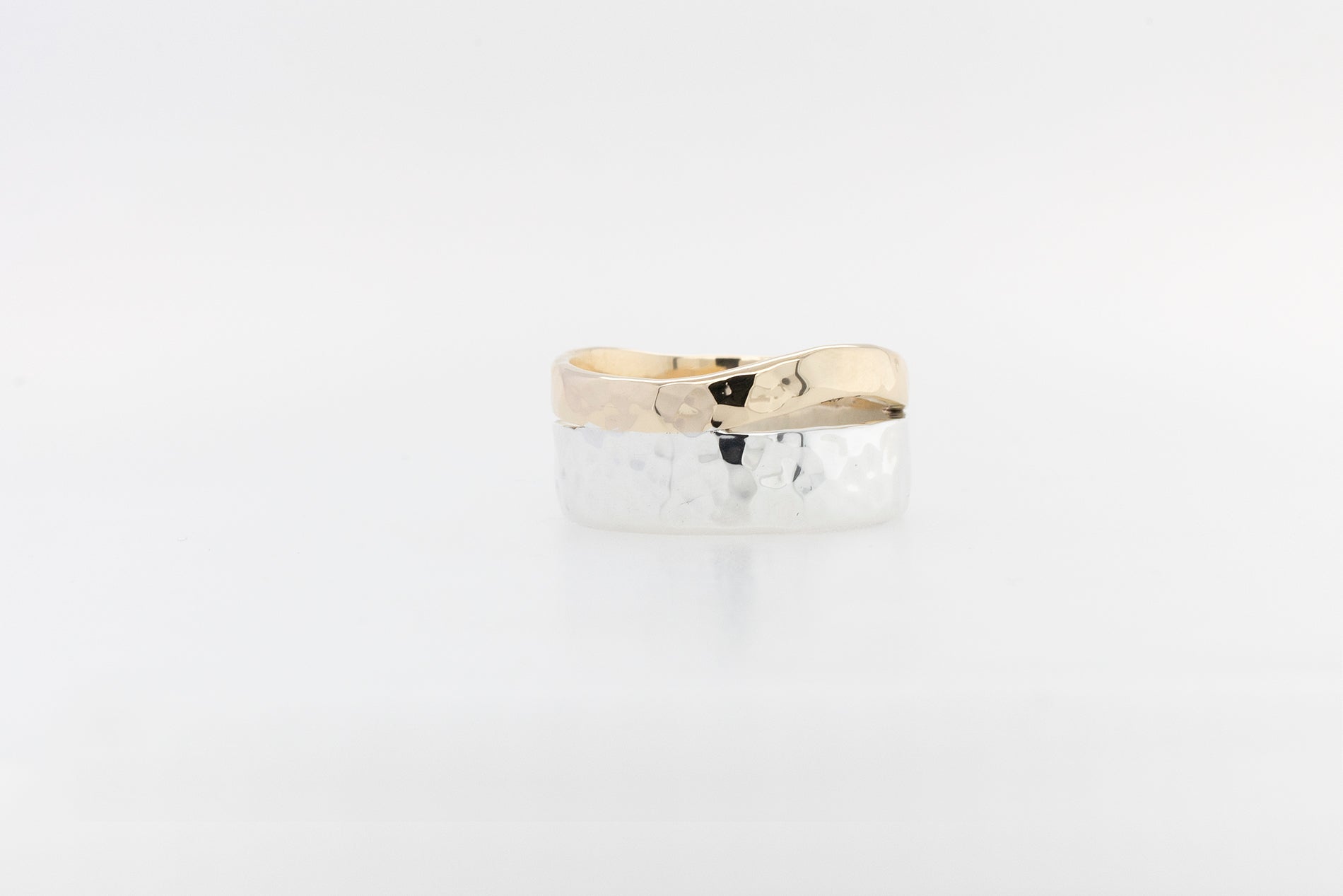 Beaten Two-Tone Gent's Ring