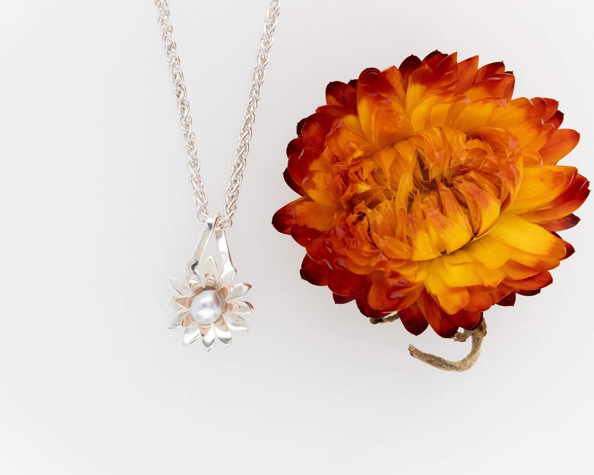 Mini Everlasting Keshi Pearl Pendant SS/9RG