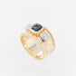 Sapphire & Diamond Embossed Ring