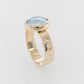 Embossed Mabe Ring Blue and Gold