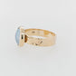 Embossed Mabe Ring Blue and Gold