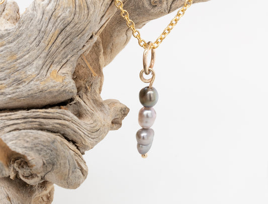 Triple Keshi Pendant 