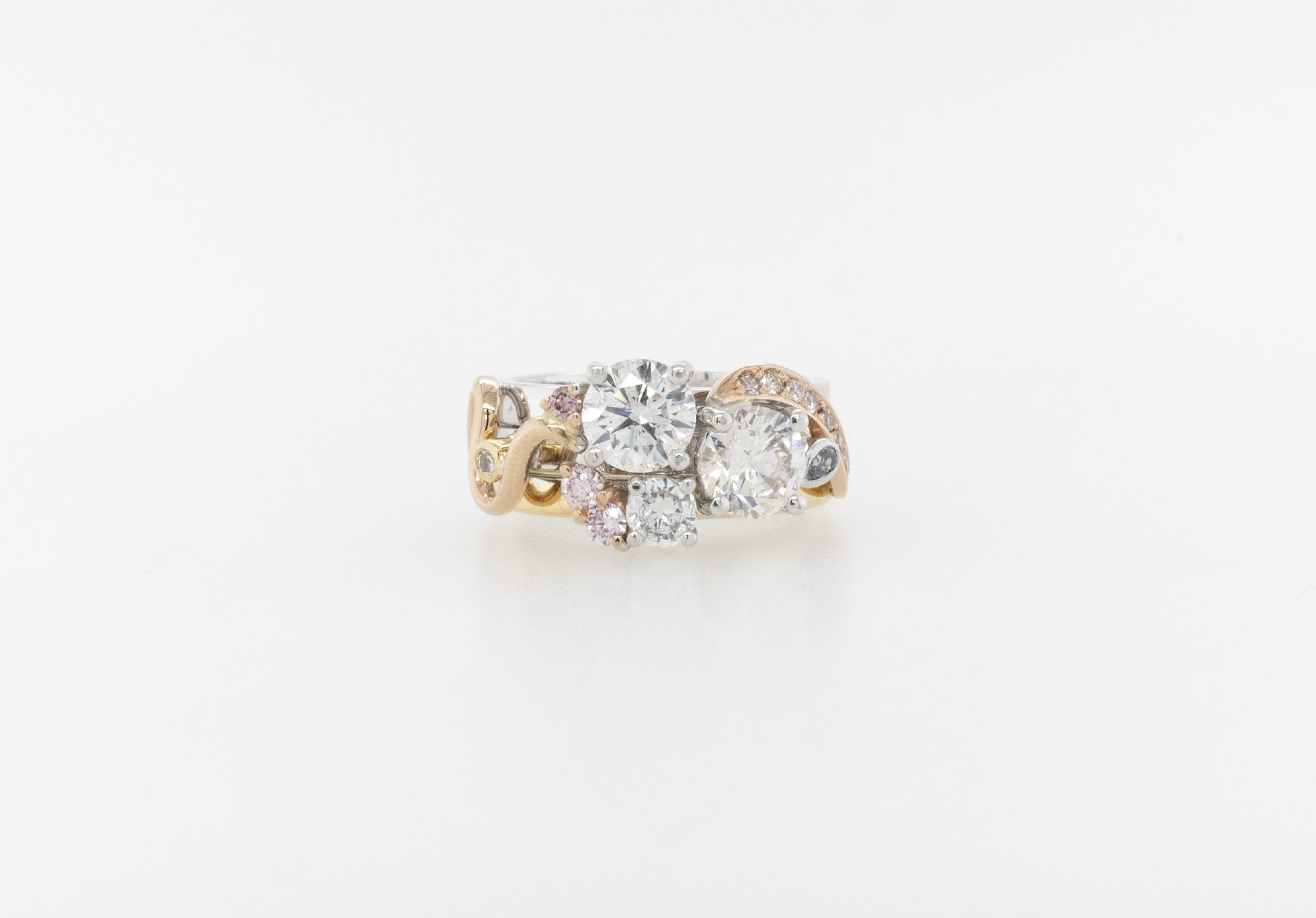 Multi-Coloured Diamond Cluster Ring