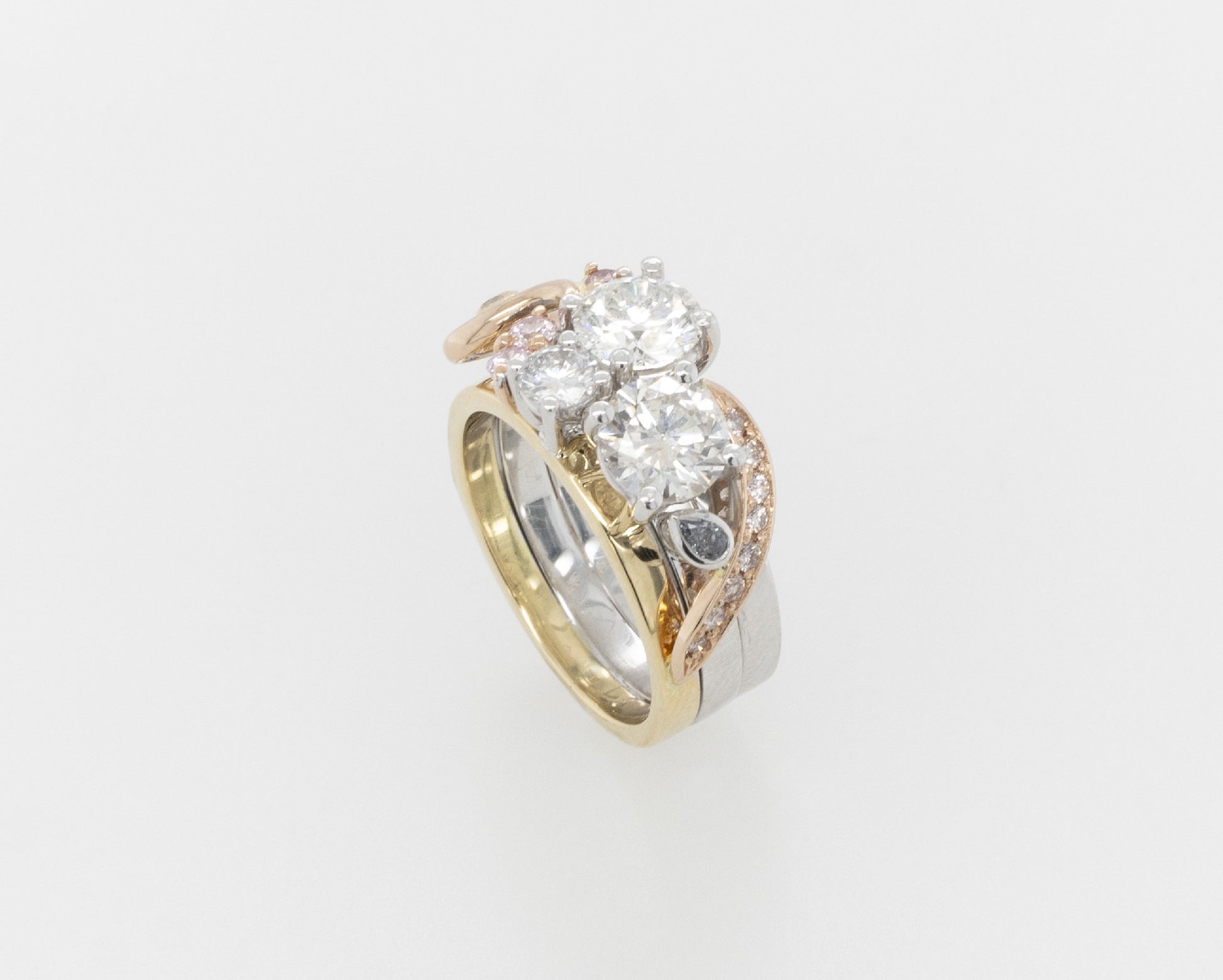 Multi-Coloured Diamond Cluster Ring