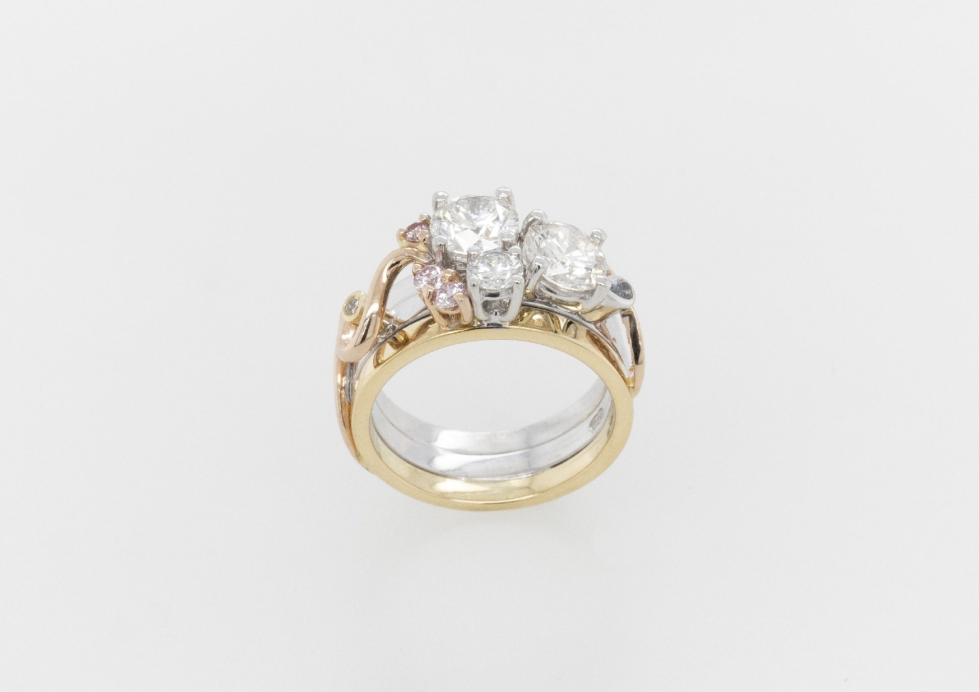 Multi-Coloured Diamond Cluster Ring