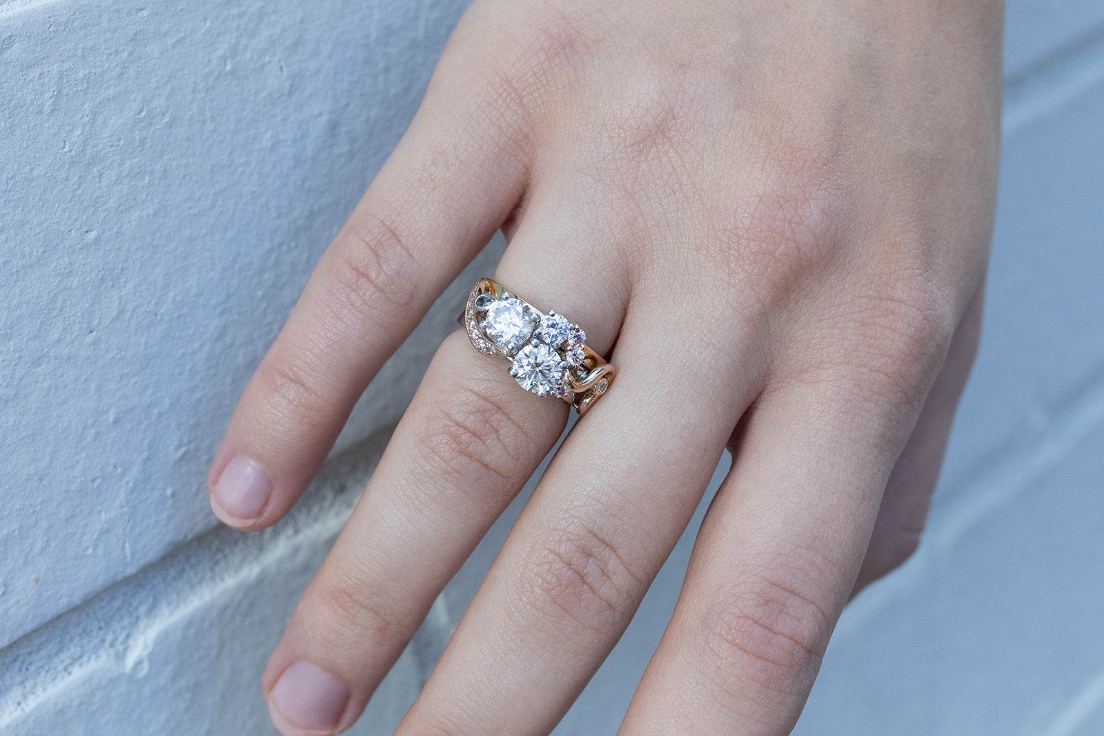 Multi-Coloured Diamond Cluster Ring