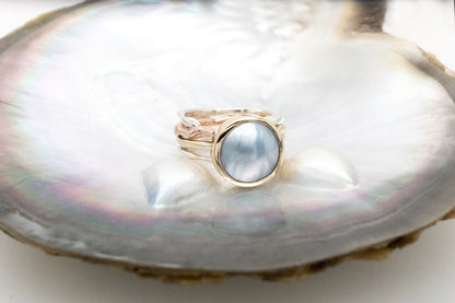 Pearl Seaweed Ring Three-Tone 