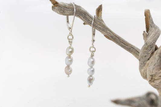 Triple Keshi Earrings  3