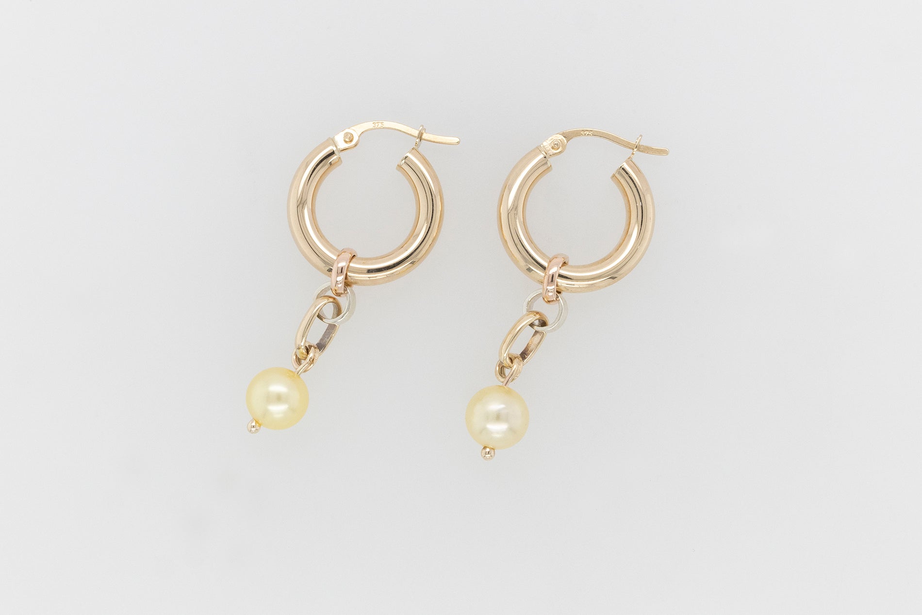 Pearl Chain Hoops