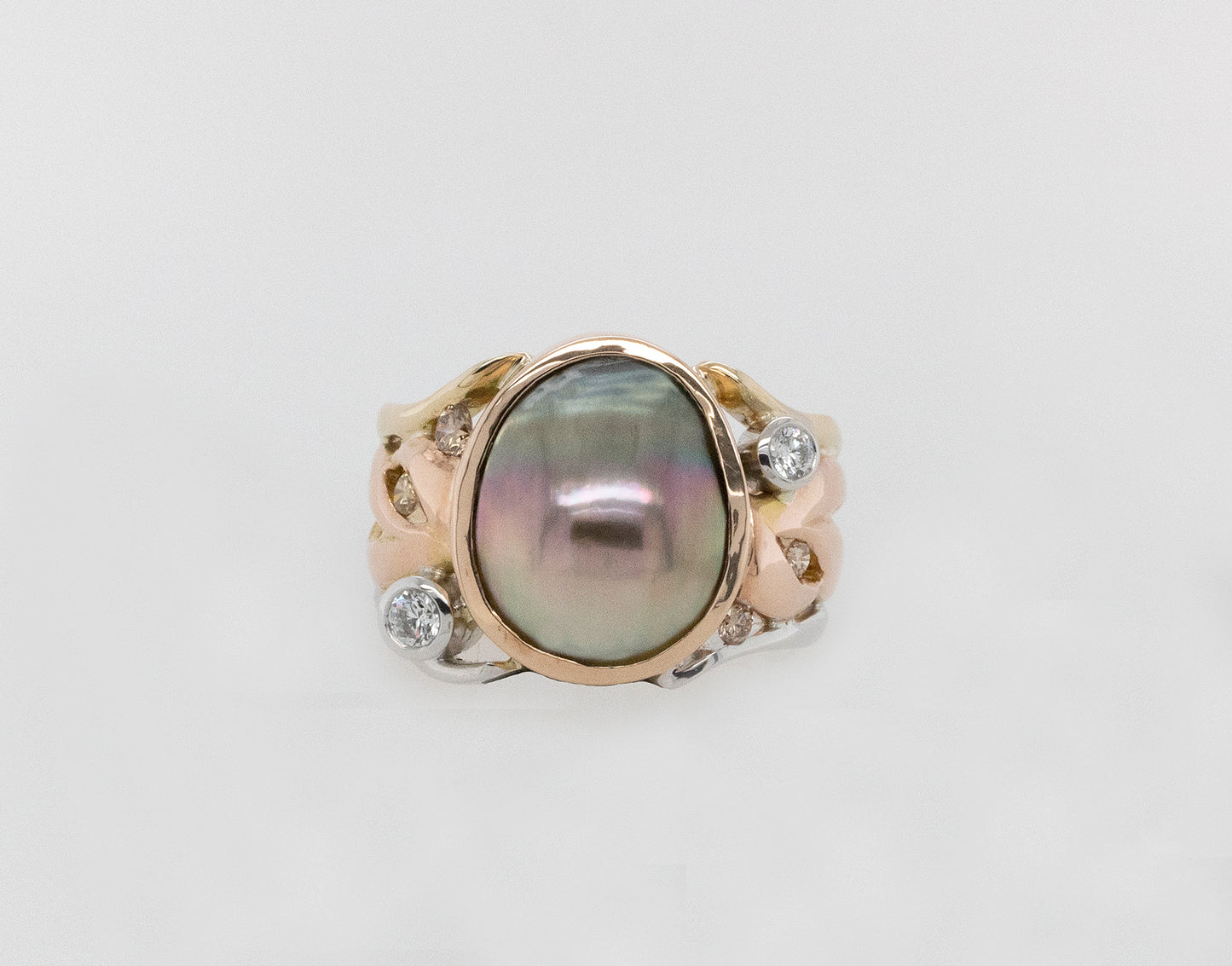 Diamond & Abrolhos Island Mabe Pearl Ring 