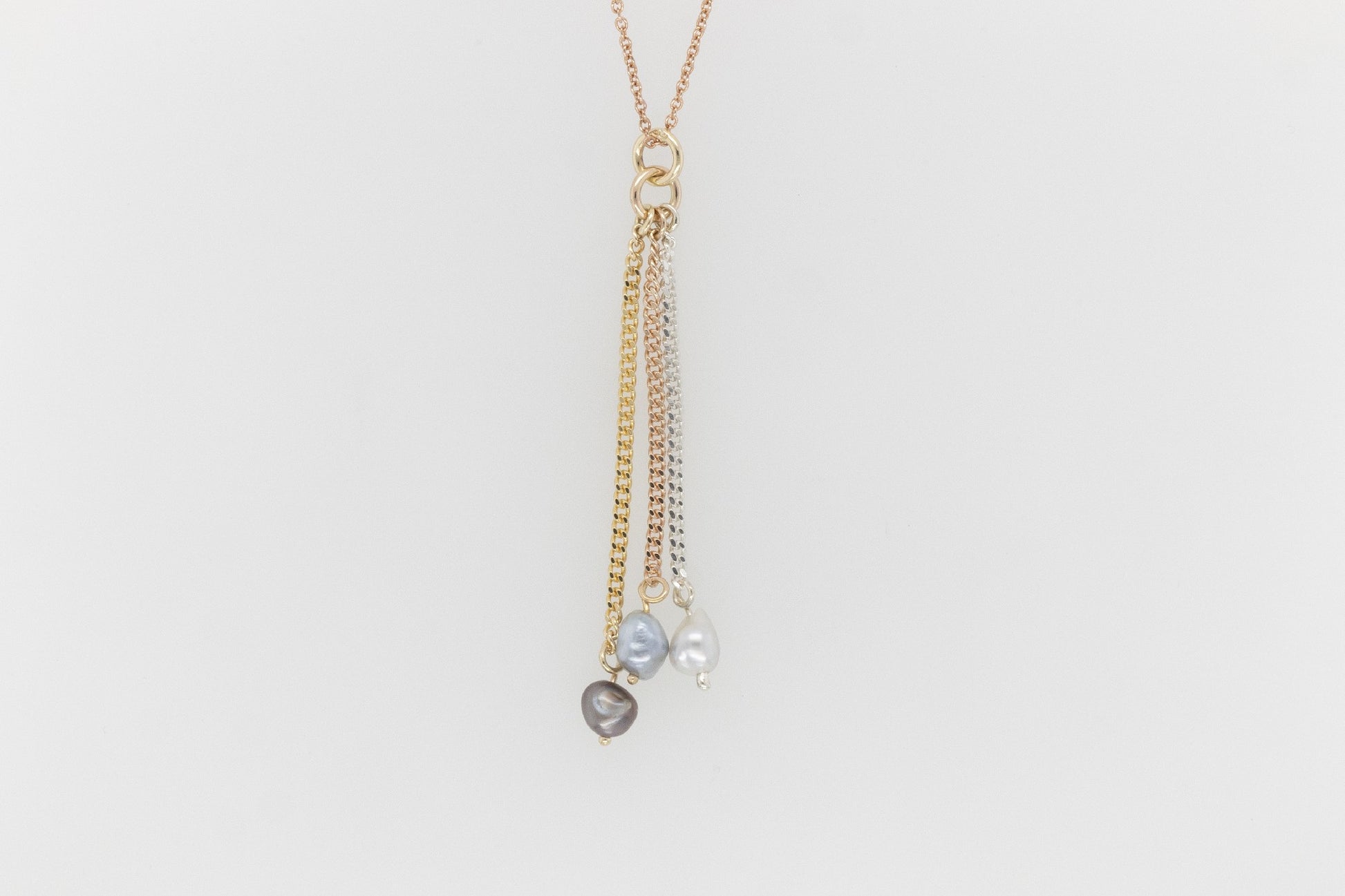 Triple Keshi Chain Pendant