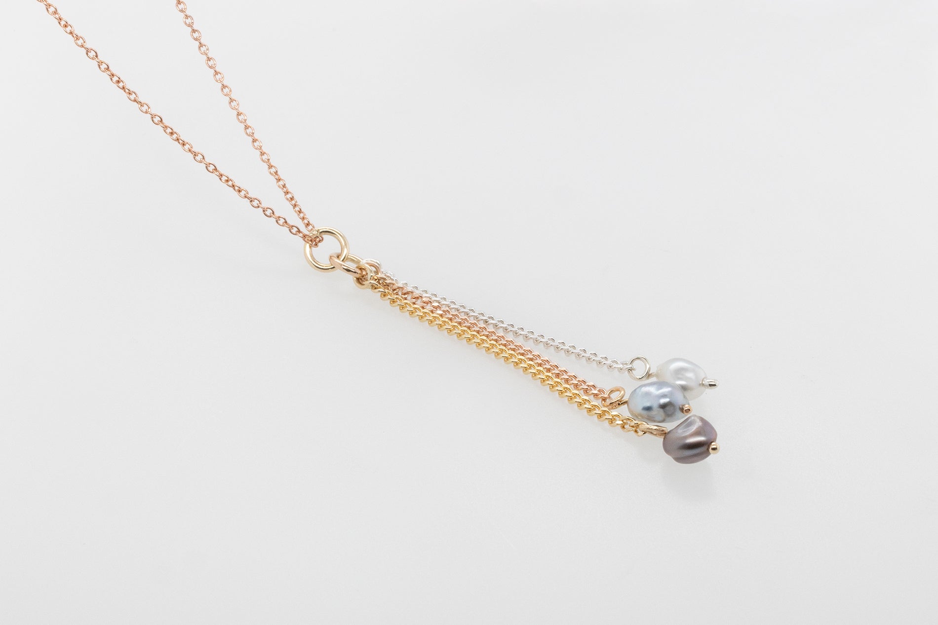 Triple Keshi Chain Pendant