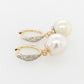 Pearl Drop Diamond Cluster Huggies