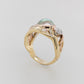 Rainbow Pearl Ring with Pink & White Diamonds