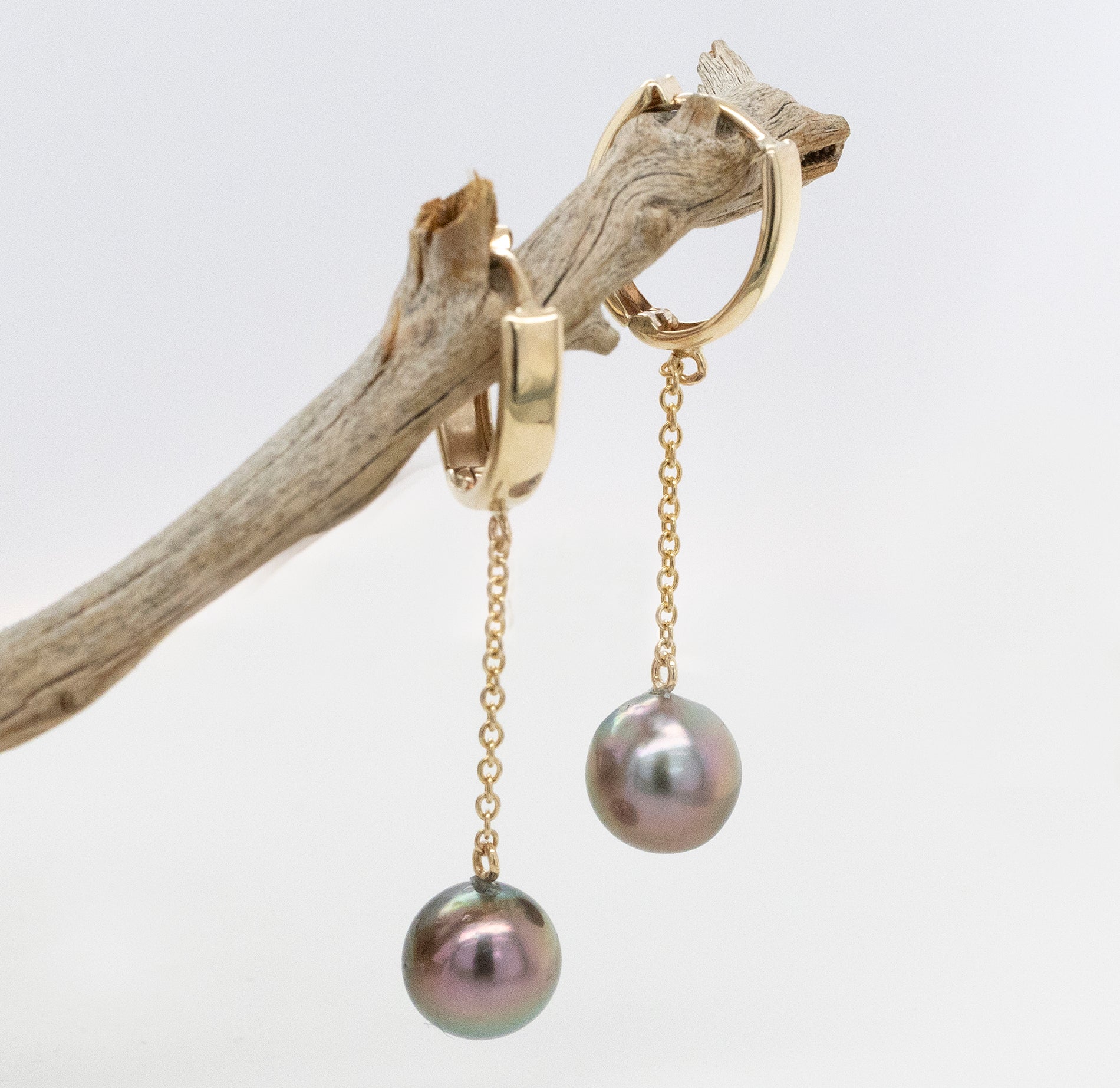 Pearl Chain Huggies