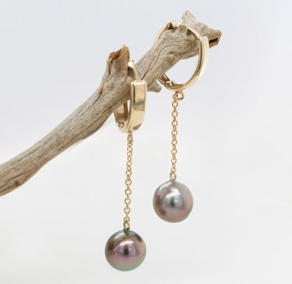 Pearl Chain Huggies