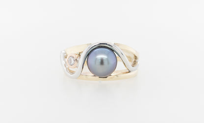 Pearl Swirl Diamond Ring