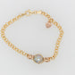 French Knitted Pearl & Heart Bracelet