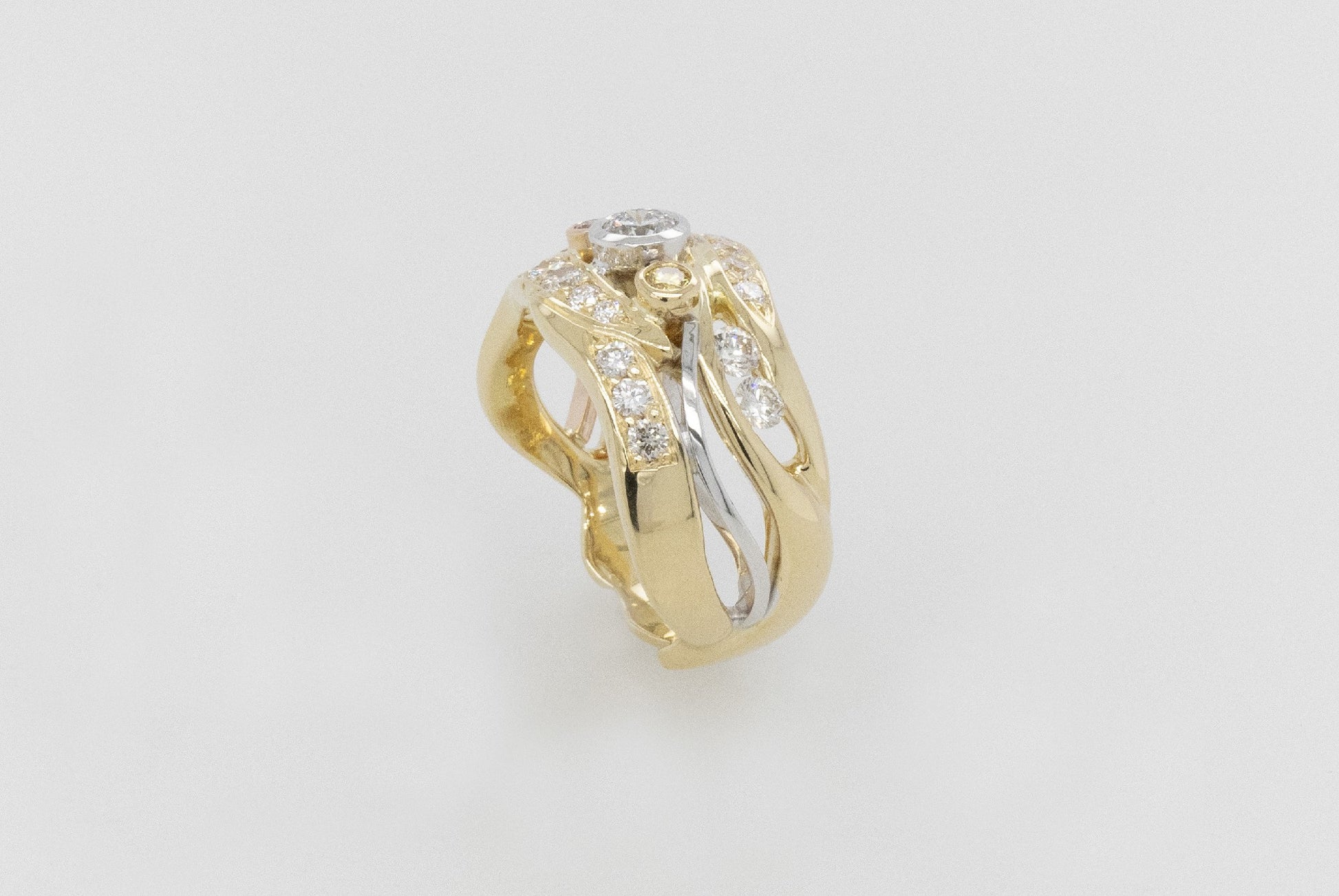 Pink and Yellow Diamond Ring