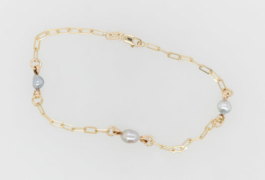 Keshi Paperclip Bracelet