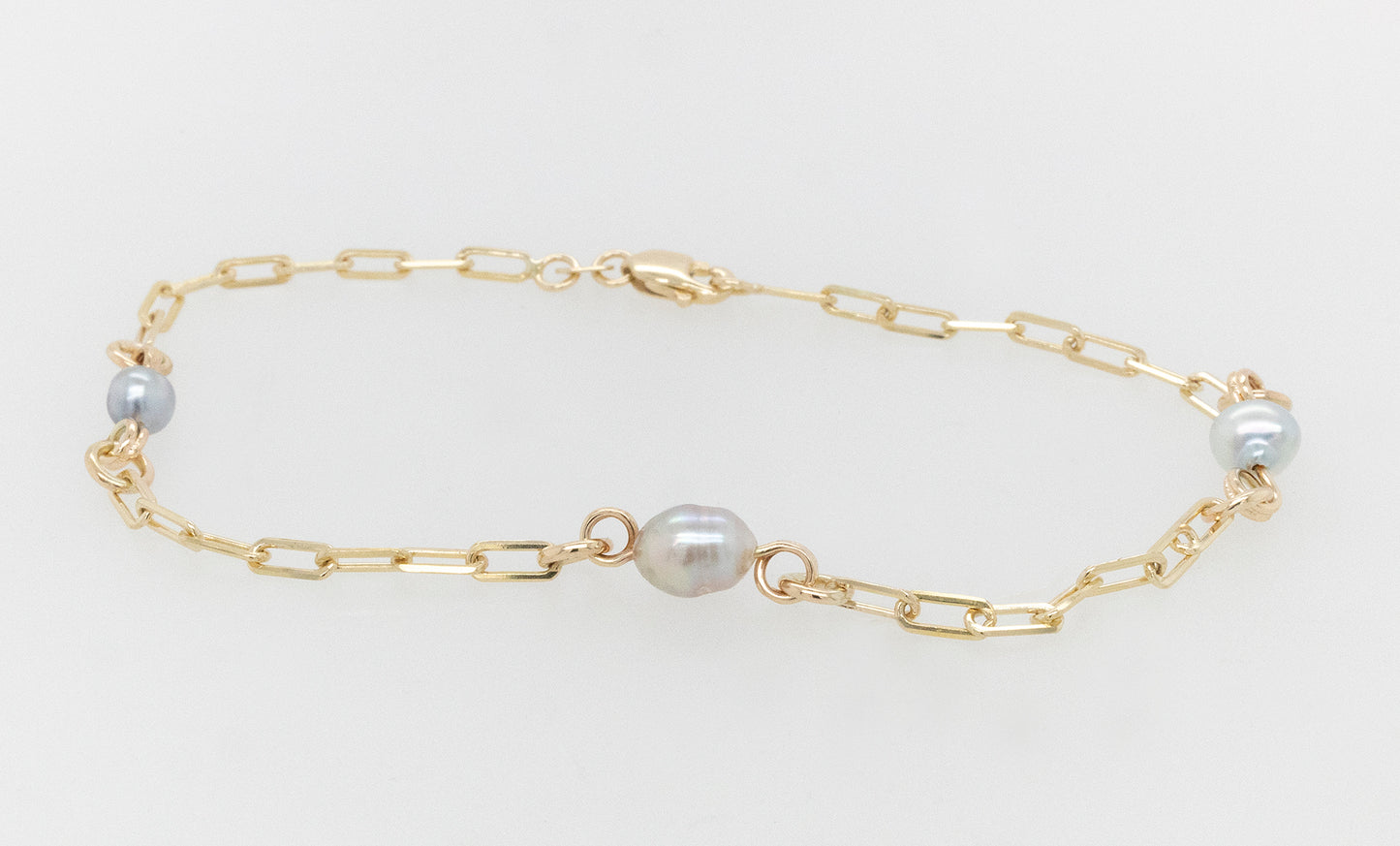 Keshi Paperclip Bracelet