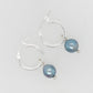 Dark Blue Pearl Hoop Earrings