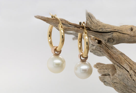 Akoya Pearl Hoop Earrings