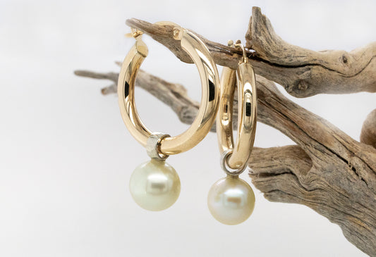Akoya Pearl Hoop Earrings