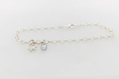 Keshi pearl Bracelet with Starfish Charm