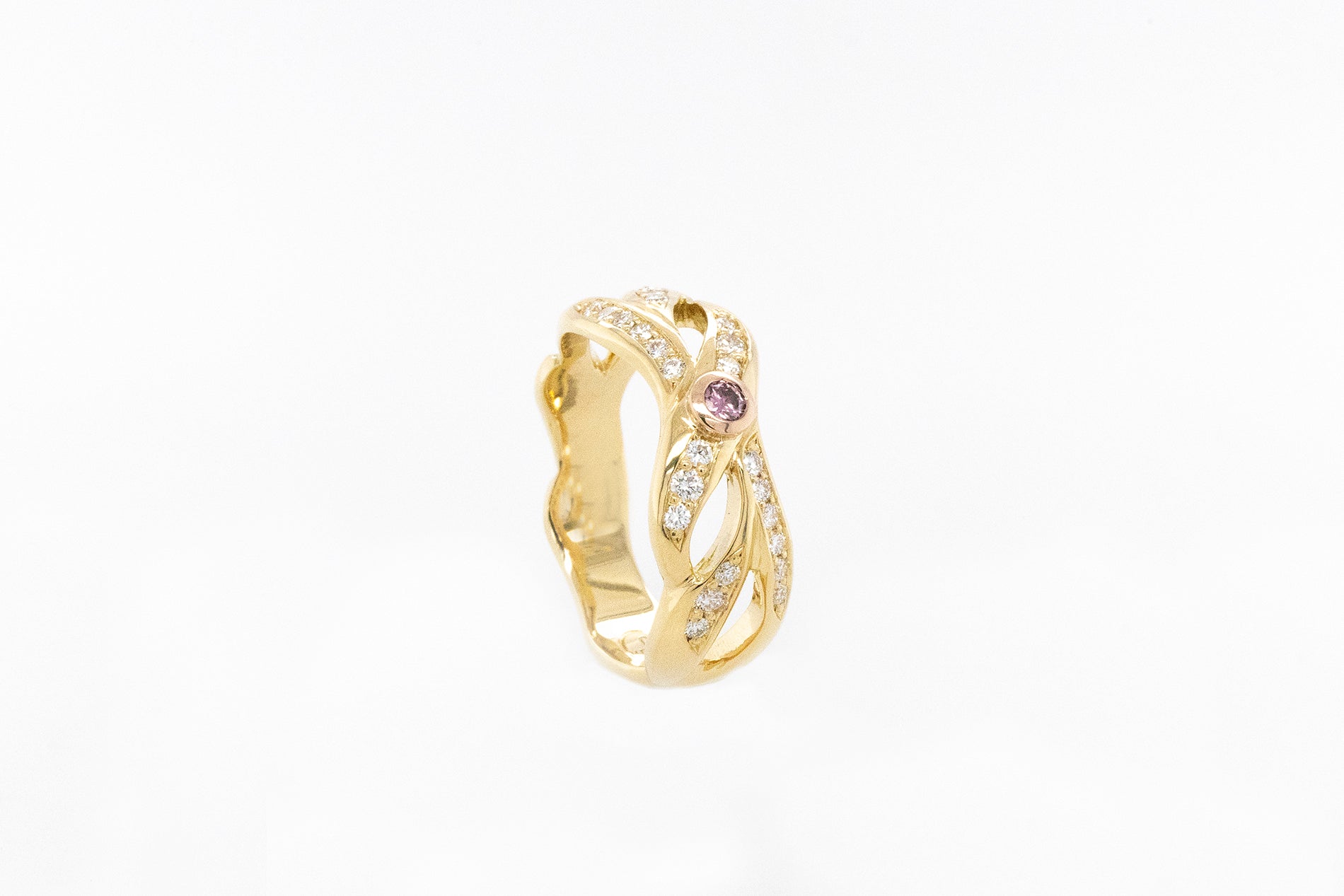 Pink & White Diamond Fancy Dress Ring