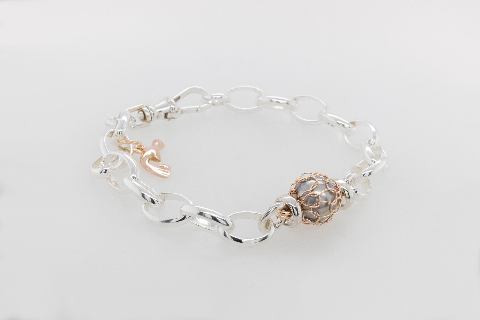French Knitted Pearl and Baby Seal Braclelet