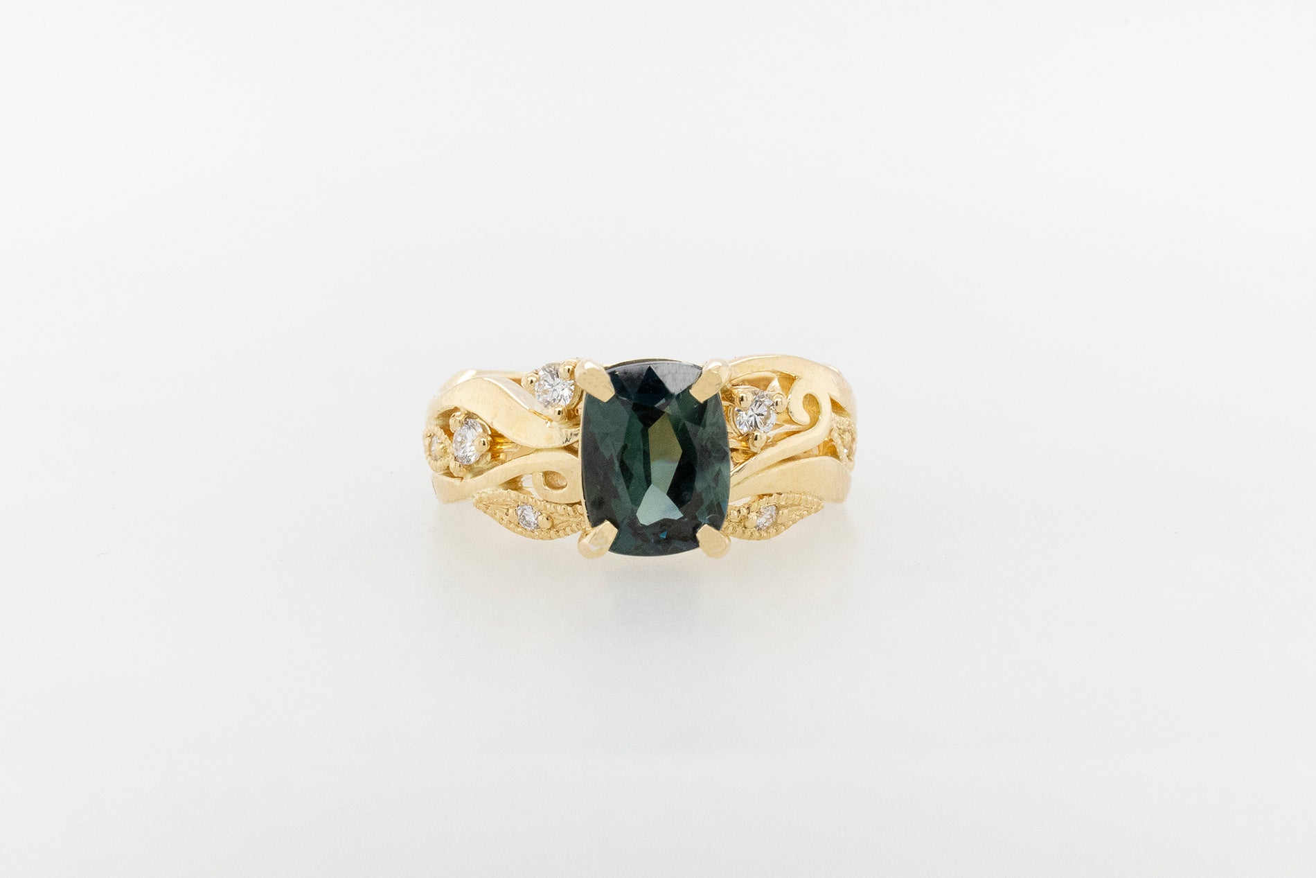 Sapphire & Diamond Vine Ring