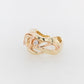 Gold Cushion Topaz and Diamond Ring