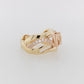 Gold Cushion Topaz and Diamond Ring