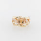 Gold Cushion Topaz and Diamond Ring