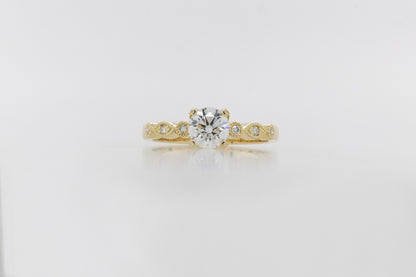 Engagement Ring 0.63ct Solitaire Fancy Band