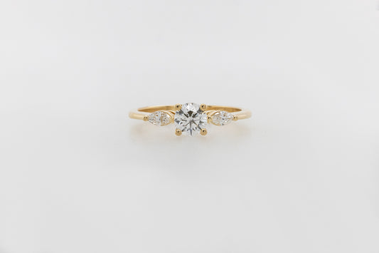 Engagement Ring 0.40ct Round and Marquise Trilogy