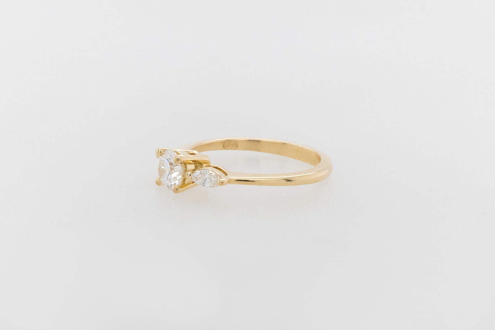 Engagement Ring 0.40ct Round and Marquise Trilogy