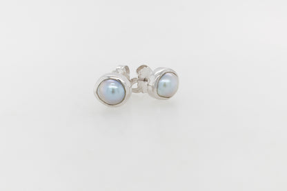 Abolhos Half Pearl Stud Earrings