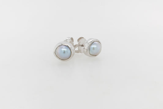 Abolhos Half Pearl Stud Earrings