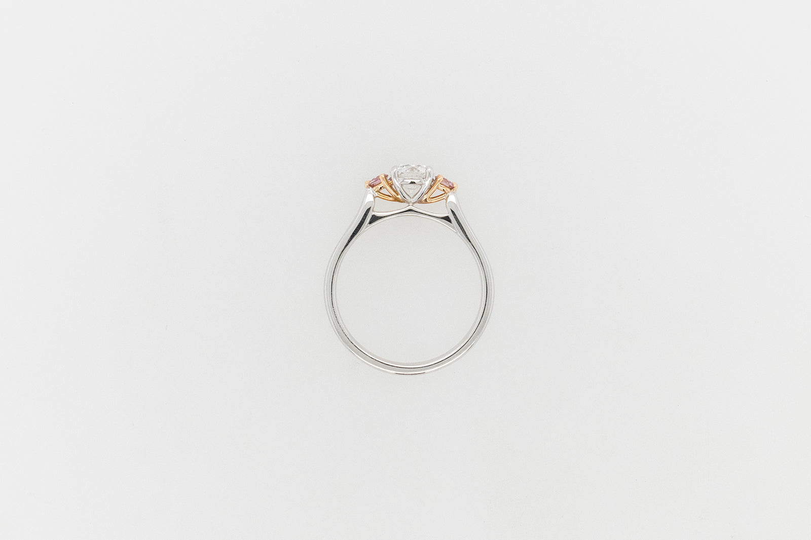 Engagement Ring Trilogy White and Pink Diamonds
