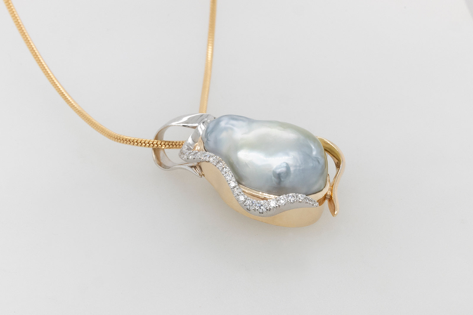 Baroque Pearl & Diamond Pendant