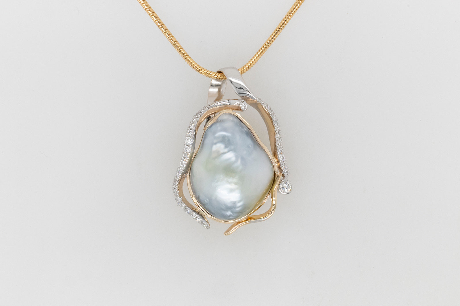 Baroque Pearl & Diamond Pendant