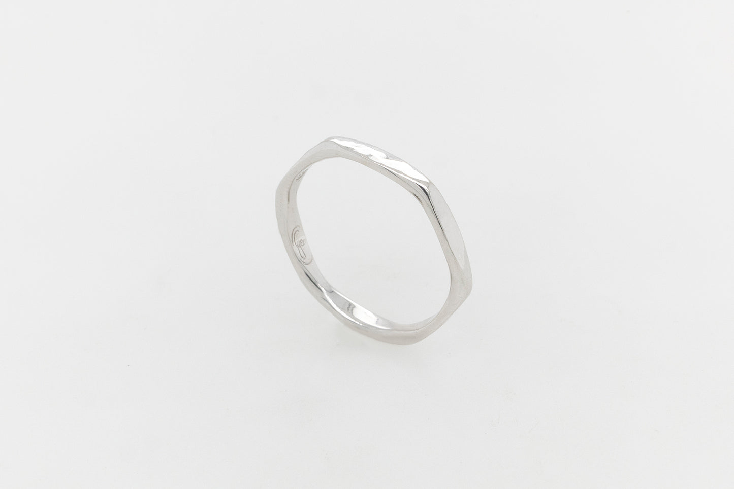 Hexagonal Beaten Look Ring