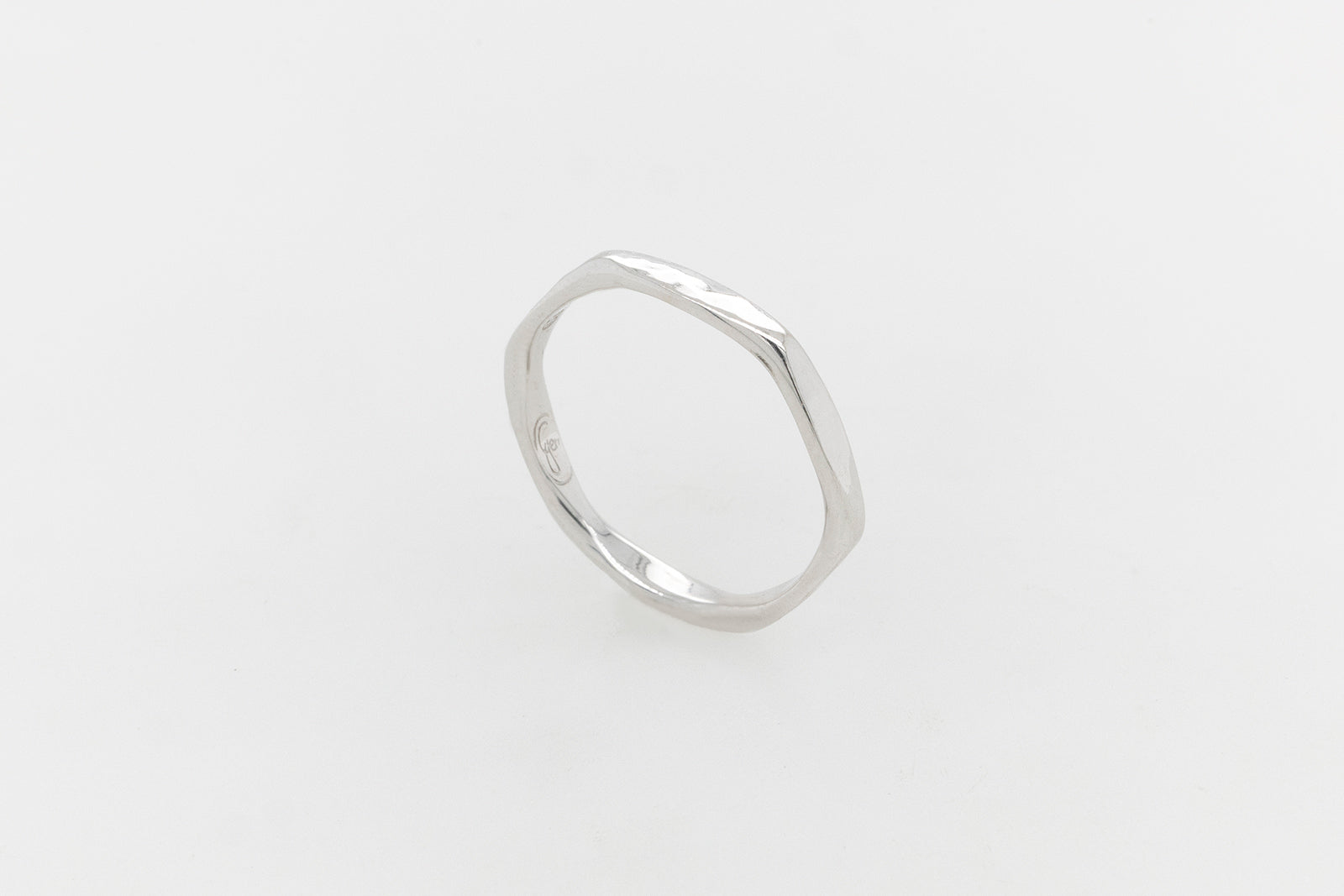Hexagonal Beaten Look Ring